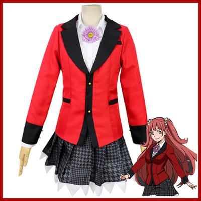 4PCS Full Set Anime Kakegurui Yumemite Yumemi Cosplay Costume Jabami Yumeko Cosplay Costume Igarashi Sayaka Uniform