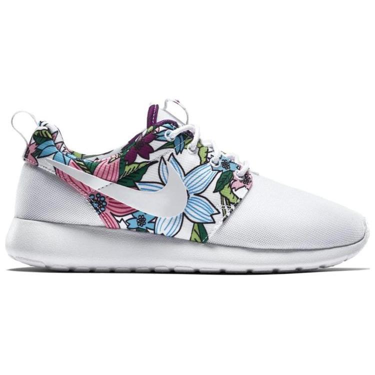 Nike Roshe Run White Floral Aloha Womens 599432-113