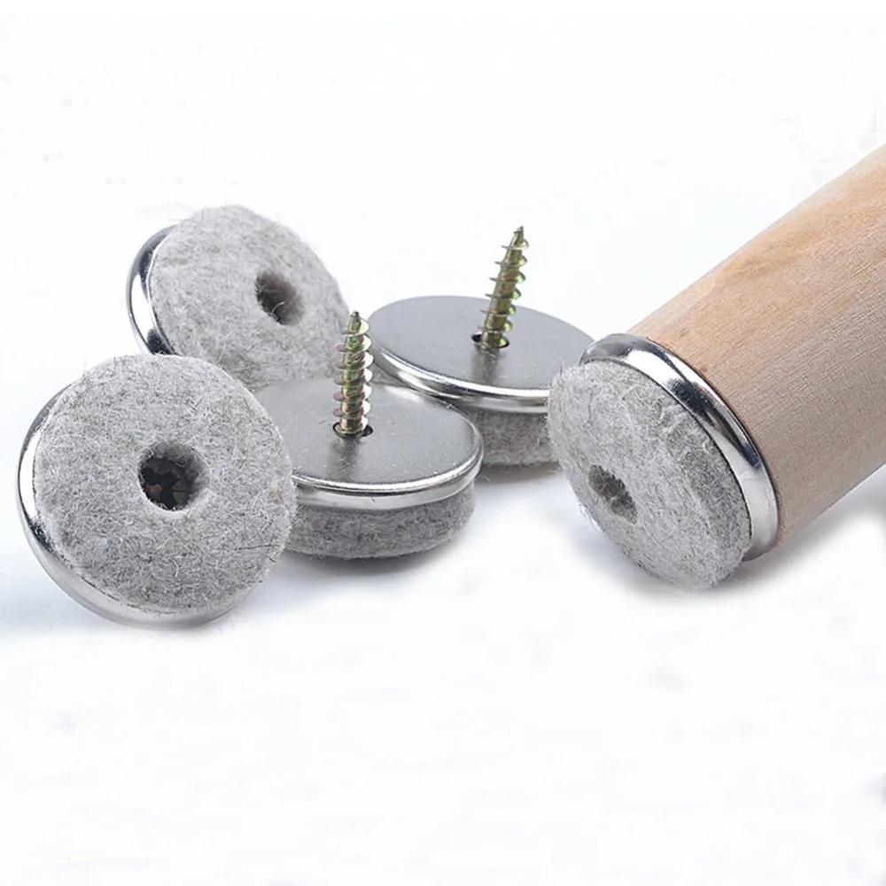 

32pcs Silver 22/24/28/38mm Felt furniture Sofa Chair Leg Nonslip Screw Floor Anti-skid Pad Nail Protectors 22mm