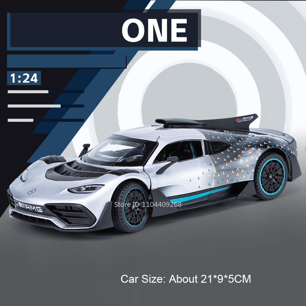 1:24 Scale ONE 300SL Sports Car Toy Model Pull Back Sound Light Shock Absorption Simulation Supercar Models Kids Presents