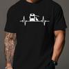 Unisexs Fishing Heartbeat Summer Fashion Tshirt Camper Van Camping FisherUnisex Print Tee Outdoor Lover Casual Cotton Tops