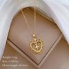 Gold Plated Lace Heart Ballerina Pendant Necklace Crystal Inlaid Dancer Girl Necklace Ballet Jewelry Gift for Dance Lovers