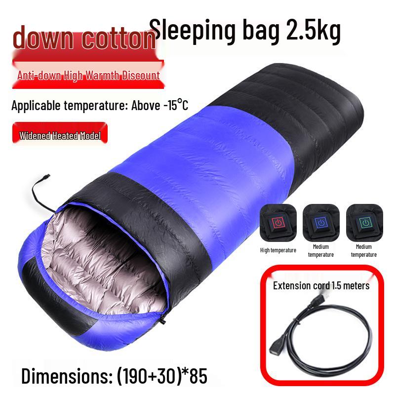 USB Heated Washable Sleeping Bag for Adults - Thickened, Warm, and Cold-Protective for Spring, Autumn, and Winter Camping.