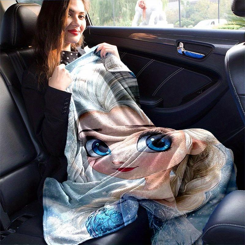 1pc, Elsa Frozen Snowflake Home Decorative Throw Blanket Perfect for Couch, Bed, Travel, Camping, Car, Beach, Office Nap Soft Gift Idea