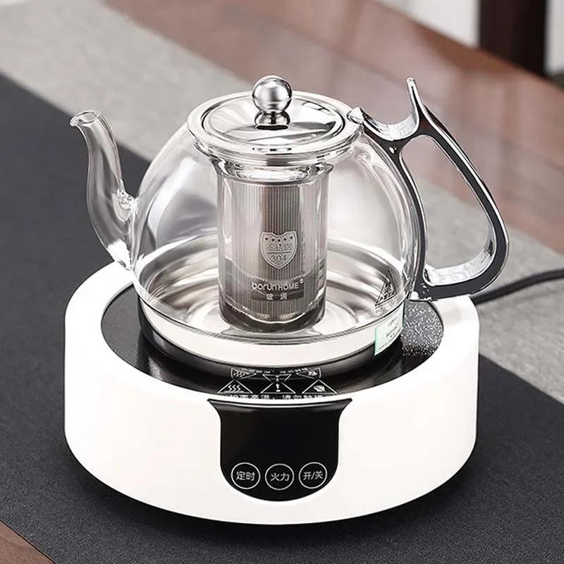 Tetera de Vidrio Resistente al Calor para Cocina de Inducción Horno Electromagnético Olla con Filtro Multifuncional Hervidor para Estufa de Gas Juego de Té