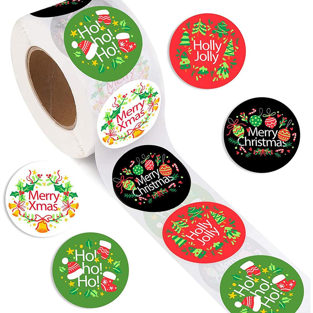 50-500Pcs 1inch Christmas Holiday Decor Sealing Label for Small Business Packaging Gift Decor Christmas Tree Candy Stickers