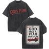 Plan Letter T-Shirt Retro Streetwear "Gott hat einen Plan für dich" Aufdruck Übergroßes Oberteil für Männer Frauen Outfits