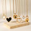 Heart Pendant Necklace Titanium Steel Women Layering Chain Light Luxury Elegant Jewelry Gift for Her