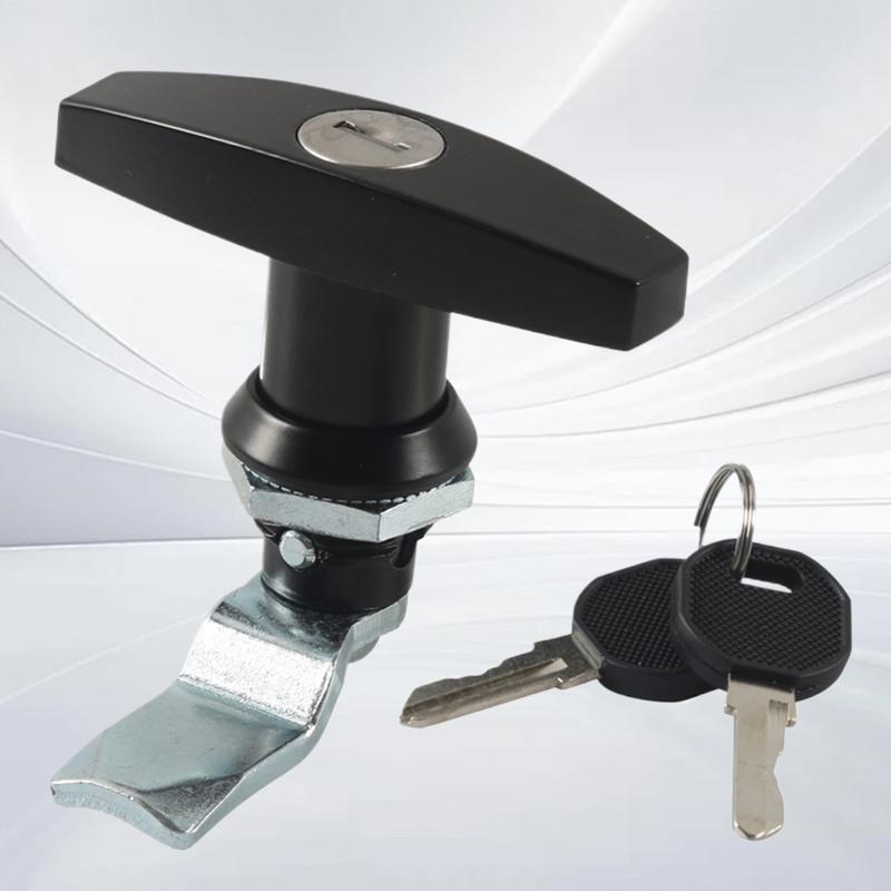 T Handle Door Lock Zinc Alloy Garage Door Locking Kit With 2 Keys Secure Lock Replacement Parts For Toolboxes Vehicle Toolboxes