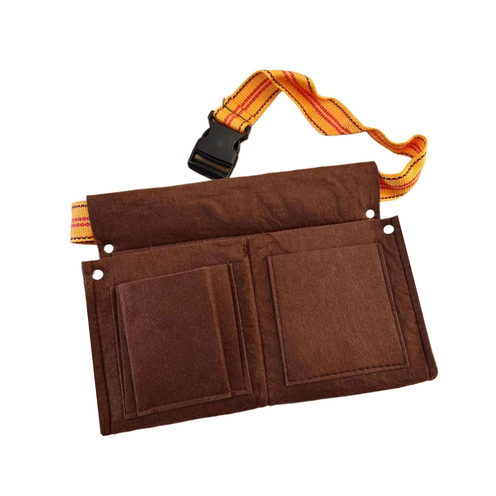 

Сверхпрочный войлочный подсумок для инструментов, поясная сумка, рабочий фартук с ремнем на быстросъемной пряжке для строительства и проектов «сделай сам» коричневый