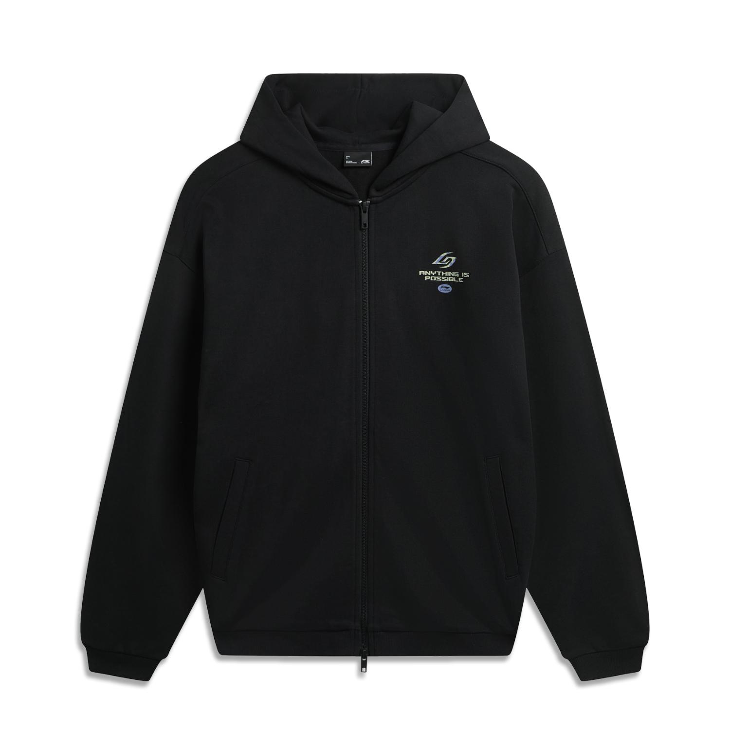 Li-Ning Серия Sport Lifestyle Толстовка с капюшоном на молнии с принтом букв на спине Унисекс толстовки AWDW349-1 S