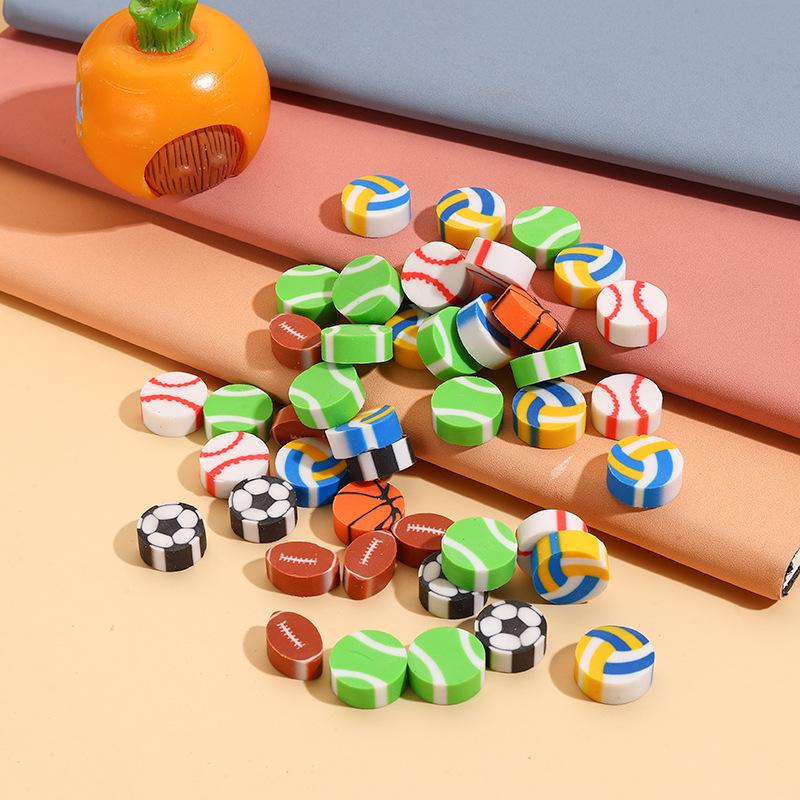 Kreatives Sport-Radiergummi-Set: 6 Stile von Cartoon-Fußball- & Basketball-Radiergummis für Kinder-Schreibwaren & Belohnungen