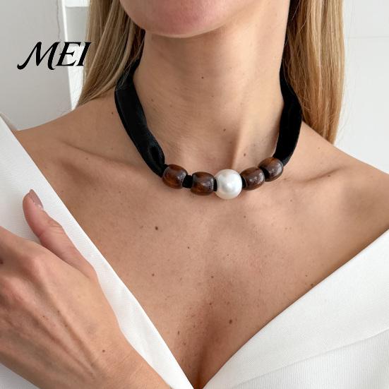 Fashion Scarf Choker Leopard Print Choker, Fabric Necklace with Faux Pearl Metallic Beads, Statement Adjustable Velvet Jewelry for Women Daily