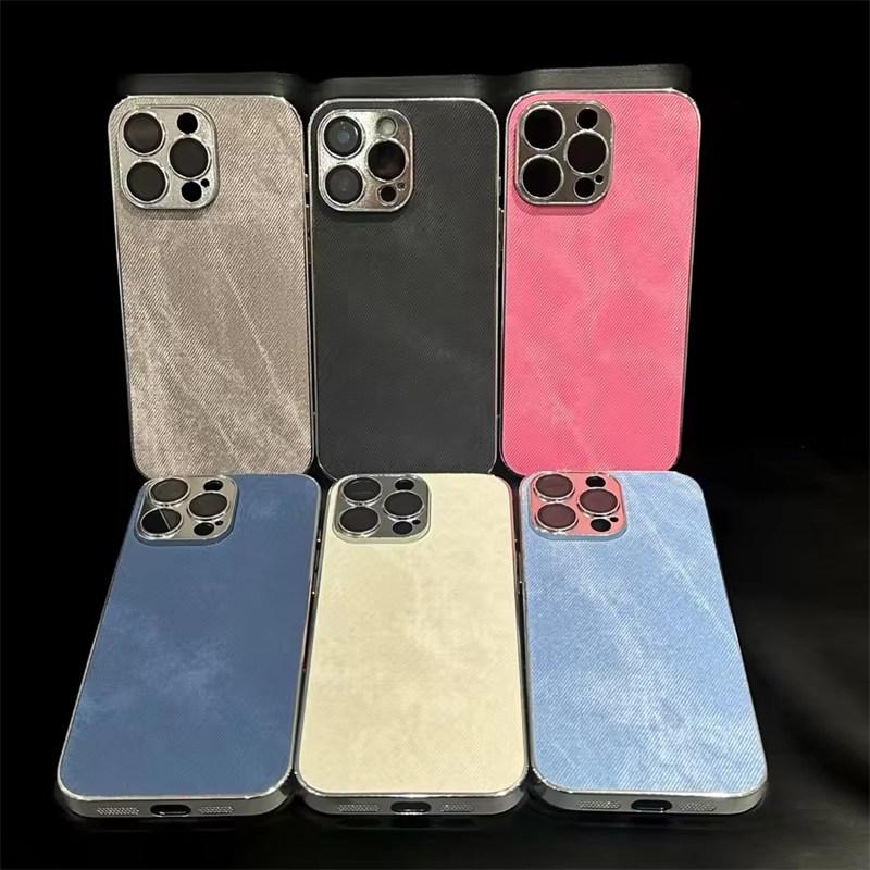 Luxus Gewaschene Farbe Vintage Cowboy Handyhülle iPhone17 16 15 14 13 12 11 Pro Max Plus Vergoldung Kameraobjektiv Schutz Stoßfeste Hülle