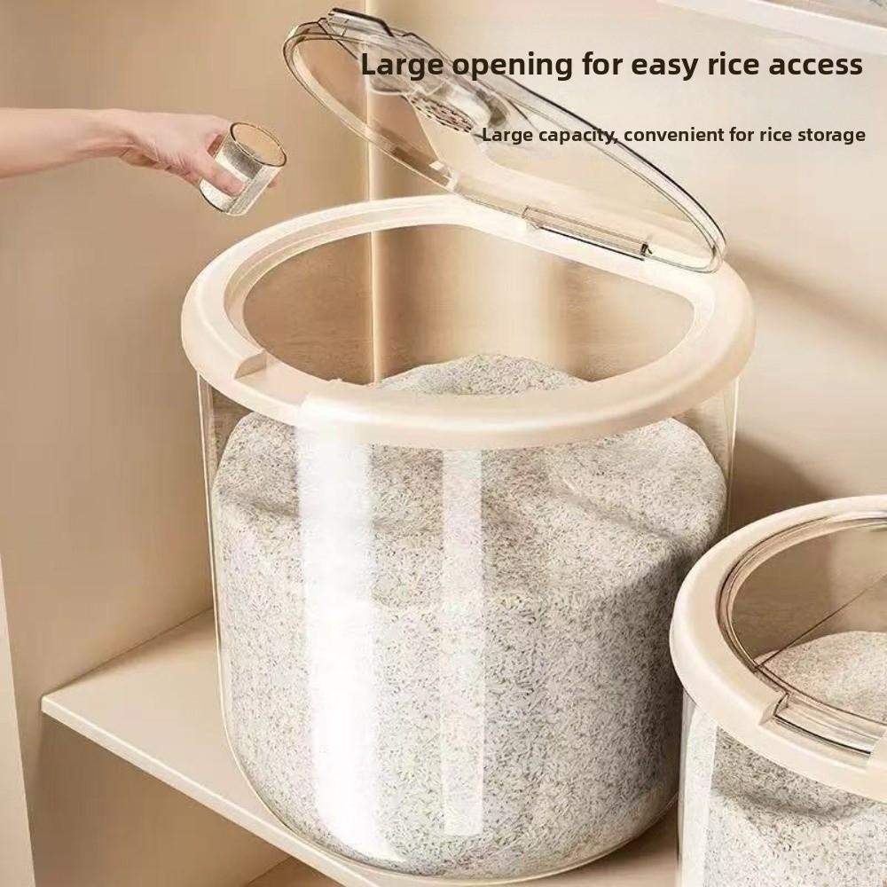 Moisture-proof Kitchen Storage Bin Clear Airtight Storage Bucket New Grain Storage Bin Home Use