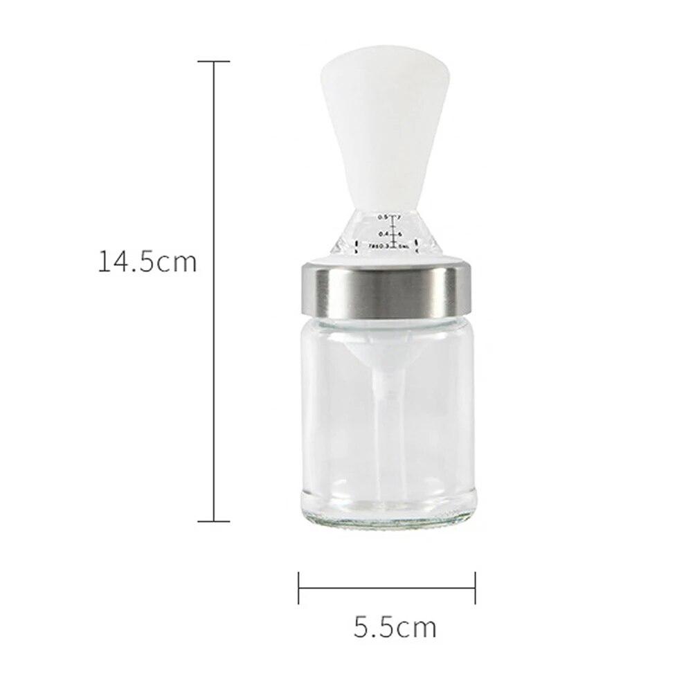 Portable Oil Bottle with Silicone Brush Kitchen Glass Bottle Cooking Barbecue Grill Oil Pastry Brush BBQ Baking Accessories