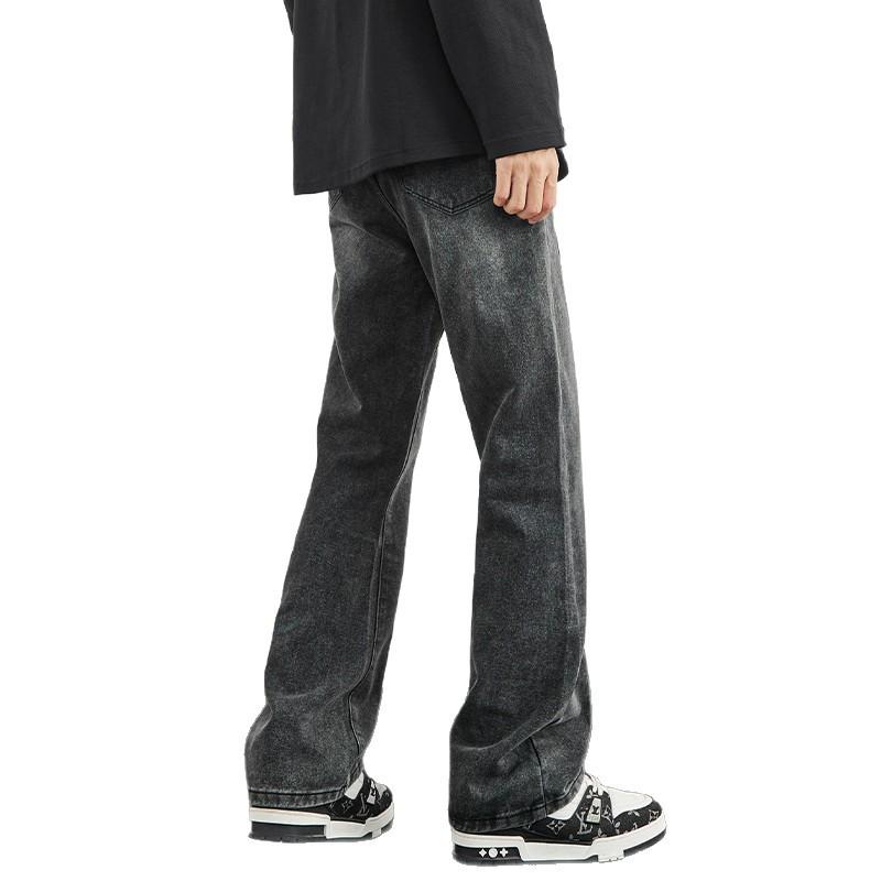 High-end Micro-pull Jeans Men's 2025 Summer Slim-fit Flared Pants Boys American High-street Scimitar Pants Men