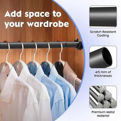 17-28 Inch Expandable Closet Bar Hanger Rod Closet Rods For Hanging Clothes For Closet Wardrobes Laundry RV Cabinet Hardware