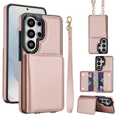 Crossbody Kartenfach Portemonnaie Lederhülle Für Samsung Galaxy S26 Ultra S25 Edge S24 Plus A16 A26 A36 A56 RFID Tasche Lanyard Hülle