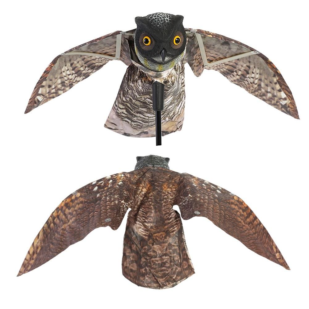 Prowler Eule mit beweglichem Flügel Garten Vogelscheuche Raubtier Attrappe Schädling