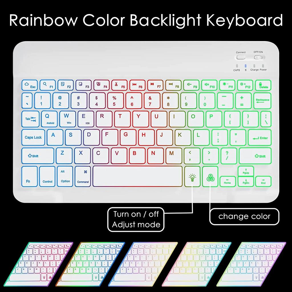Tablets Keyboard Case for Redmi Pad 2 Cover for Redmi Pad 2 11 Inch Teclado Cover Rainbow Backlit Keyboard Case