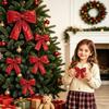 Hanging Christmas Sequin Bow Retro Exquisite Christmas Tree Ornament Sparkling Wreath Garland Bow Merry Christmas