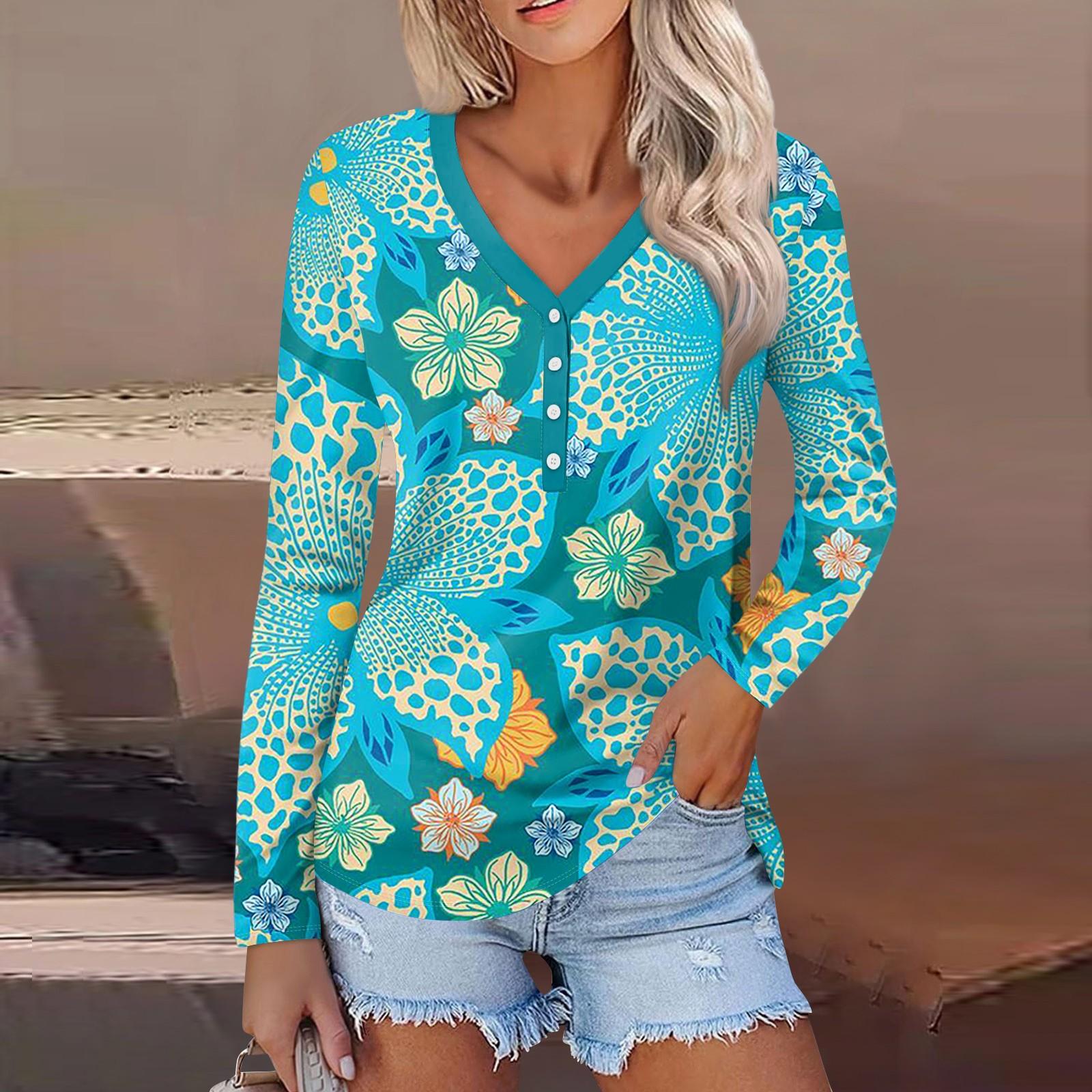 

Женская мода повседневная блузка с длинным рукавом и круглым вырезом XL небесно-голубой