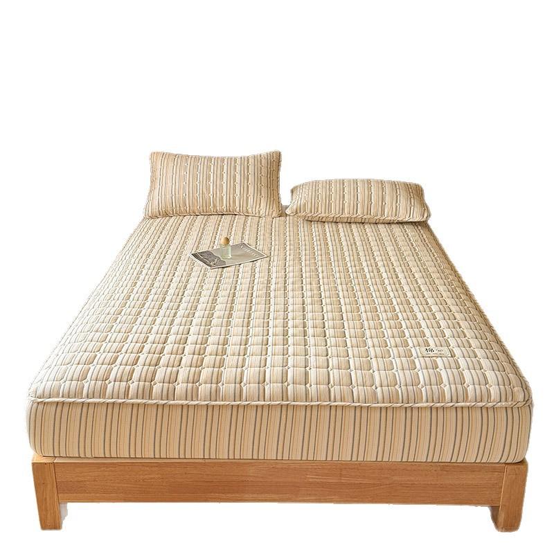 Klasse A Reine Baumwolle Gewaschene Baumwolle Baumwolle Einzel-Spannbettlaken Verdickte gesteppte Bettdecke Matratzen-Schutzbezug Abdeckung Staubdicht und Rutschfest