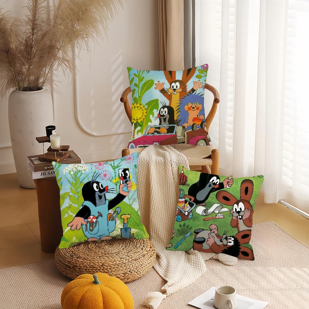 Cute The Little Mole Art Pillow Case Suitable For Bedrooms Living Rooms Cars Home Decoration
