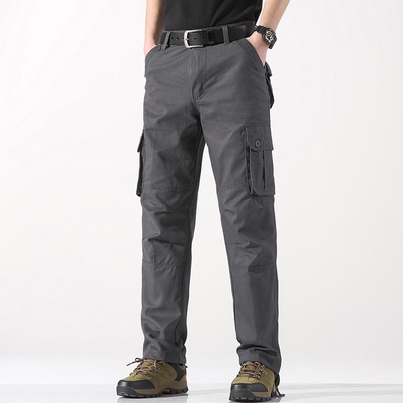 Men's 3D Pocket Straight-Leg Cargo Pants for Outdoor Casual Wear