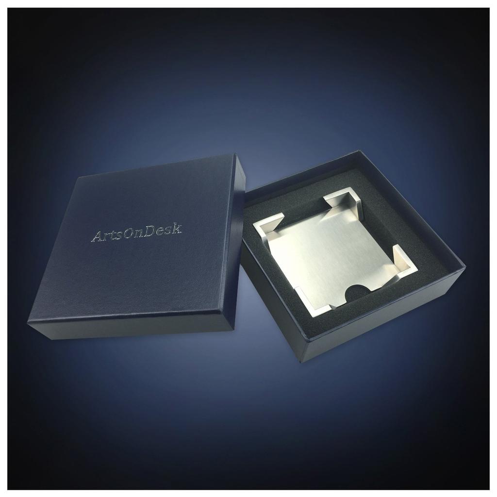 ArtsOnDesk Modern Art Note Dispenser a stainless steel sticky note dispenser with a satin A desk organizer and business Fits most sticky St209,