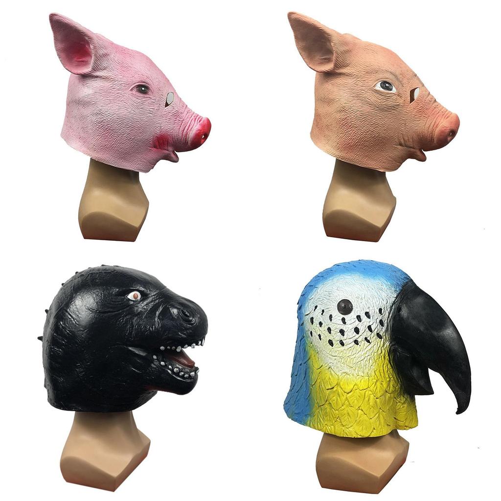 Máscara Divertida de Cabeza de Animal Para Fiestas con Diseños Personalizables de Jirafa y Cerdo