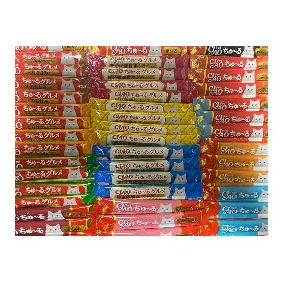 [CIAO] Churu Cat Snack Variety Set, 14 Types, 48 Pieces, Tuna, Bonito, Seafood, Luxury, Domestic Assortment, Assortment, Tulle Type, Cat Snack