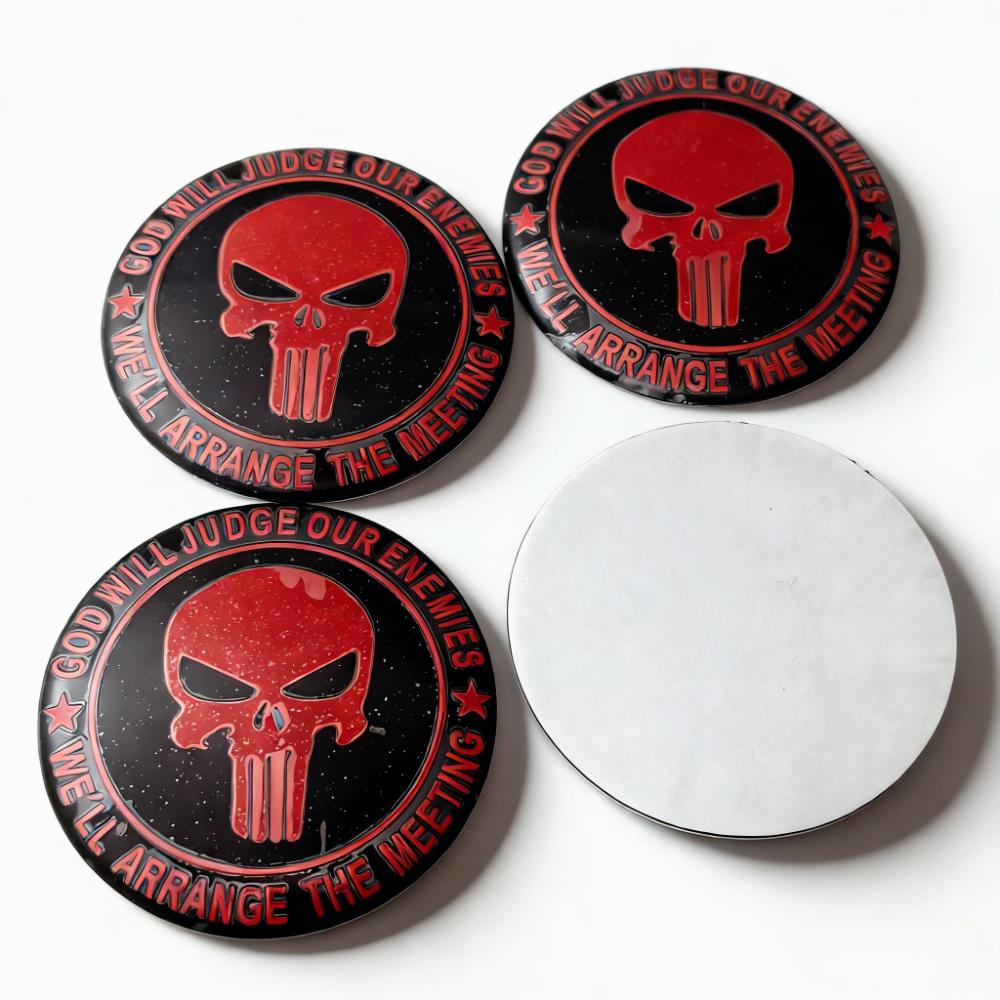 

4pcs 45MM 56MM 65MM Skull Logo Emblem Car Stickers Accessories for Car Wheel Center Caps Rim Hubcaps Cover Hub Cap Badge Replace 45MM Stickers&Punisher Skull Badge