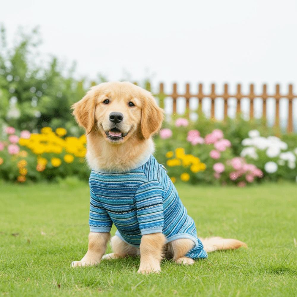 Thin Dog Sun Protection Clothes Colorful Stripes Four Legged Dog Clothes Puppy Rompers  Daily Wear