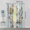 2pcs   Curtain Fabric 2D print elegant white flowers Polyester Easy Install (without rod) Versatile All Ldeal for Living Room &