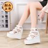 Hollow Roman Sandals Wedge Heel Heel Enhanced Thick-soled Muffin Shoes
