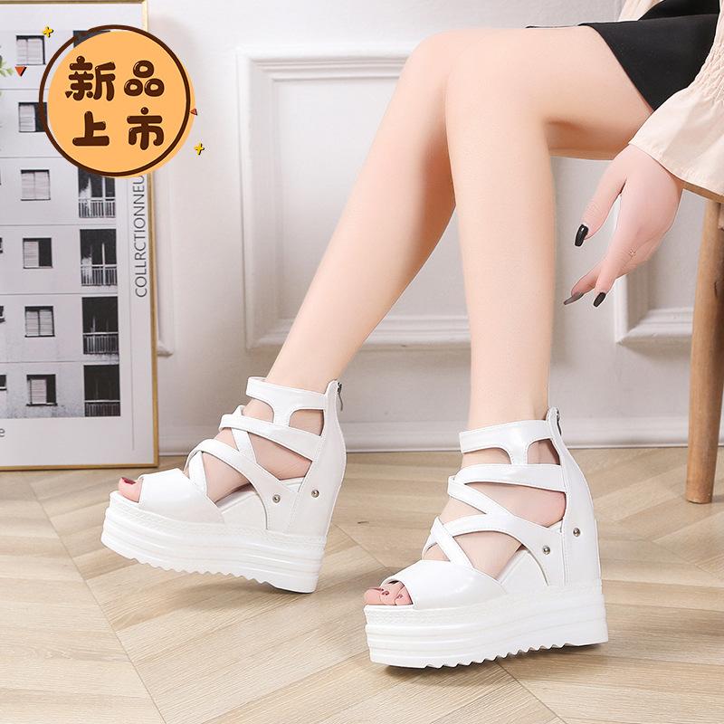 Hollow Roman Sandals Wedge Heel Heel Enhanced Thick-soled Muffin Shoes
