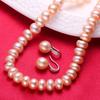 Natural Freshwater Pearl Jewelry Set For Women,Pearl Jewelry Necklace&Earrings,60cm Length,Fashion Jewelry,925 Sterling Silver
