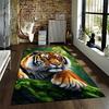 Realistic Tiger Print Carpet for Living Room Decor with Forest Theme Suitable for use as an anti-slip for living room bedroom sofas
