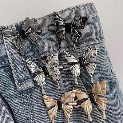 Butterfly Shaped Jean Waist Tighteners Adjustable Pants Waist Buckle Extender Set Adjustable Jeans Waist Extender Button