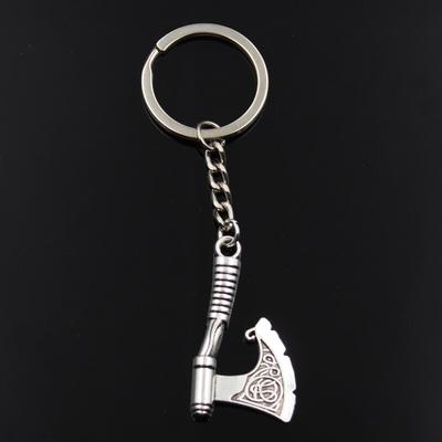 Fashion Keychain 43x24mm Viking Axe Bronze   Pendants DIY Men Jewelry Car Key Chain Ring Holder Souvenir For Gift