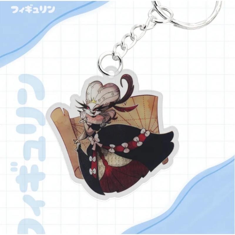 Acrylic Key Buckle for Helluva Boss Moxxie Millie Stolas Beelzebub Stella Anime Theme Acrylic Creative Keychain Pendant Gift