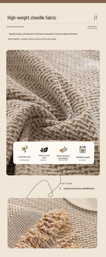 Nordic Chenille Sofa Cover Set – Universal All-Season Throw Blanket and Sofa Towel
