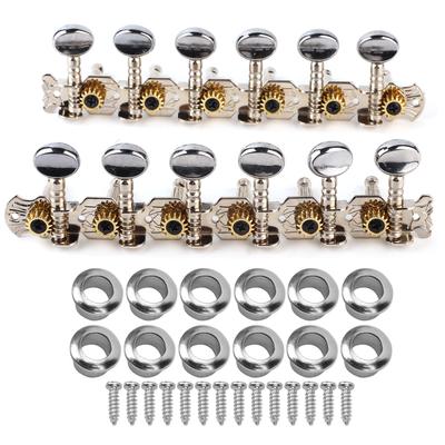 Gitaar Stemmechaniek 12-Snarig Metaal Machinekop Open Stemmechanieken Pin Muziekinstrument Onderdelen