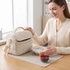 Elegant Lunch Organizer for Ladies Quilted Double Layer Insulated Bag, Lightweight Leakproof Thermal Box, Shoulder Bag Portable Large Capacity