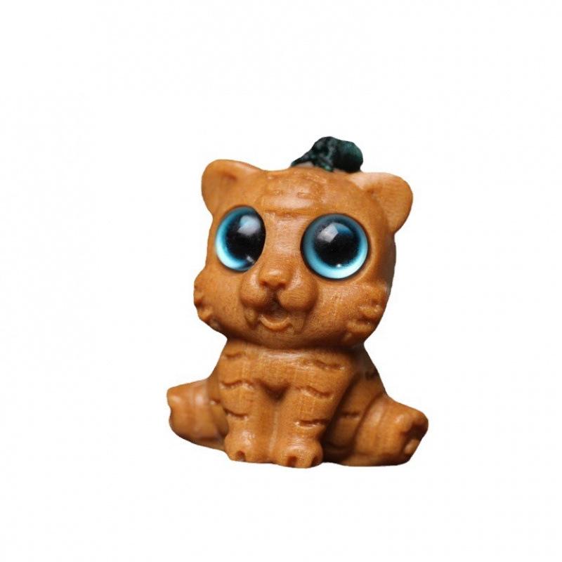 Sandalwood Zodiac Tiger Keychain Phone Pendant – Cultural Plaything & Night Market Accessory