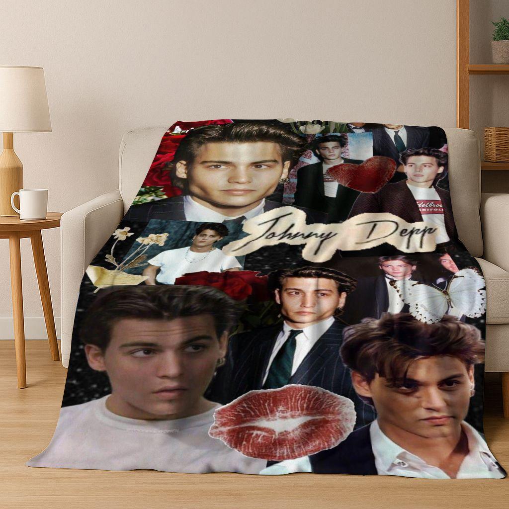 26 Stili Johnny Depp Arte Coperta di Flanella, Calda e Accogliente Morbida Coperta da Divano per Casa Camera da Letto Letto Divano Picnic Ufficio Copertura Regalo bambino