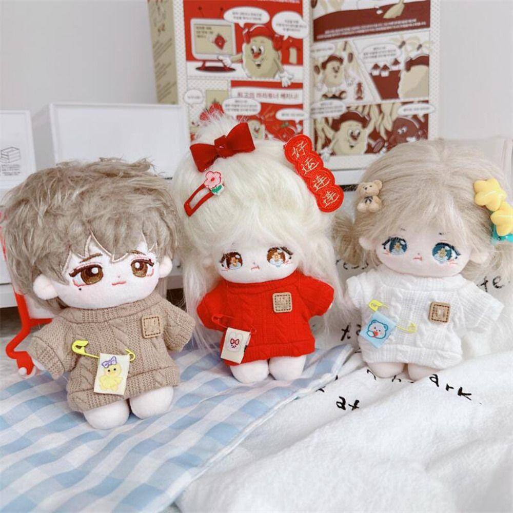 New Year Red Doll Sweaters Fashion Warm Tops Baby Kids Clothes  10cm Cotton Doll/Idol Dolls