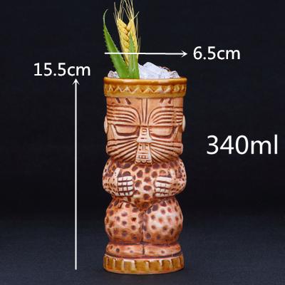 

1 Piece 450ml Hawaii Tiki Mugs Cocktail Cup Beer Beverage Mug Wine Mug Ceramic Ku.Ku.Kauioo Mugs Barware 200-700ml